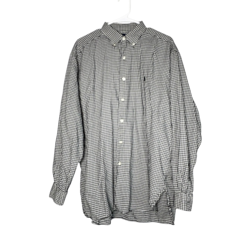 Ralph Lauren Mens McMeel Button Down Shirt Size Large Black Gingham *Button Miss